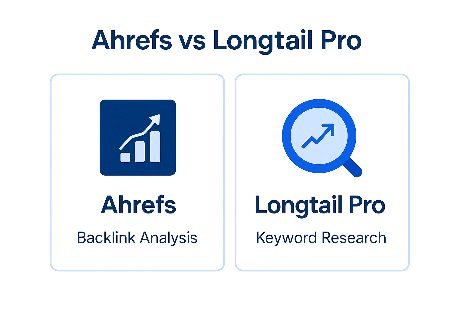 Infographie comparant Ahrefs (suite SEO complète), Long Tail Pro (fermé en 2024) et ChatSEO (IA sur vos vraies données Search Console)