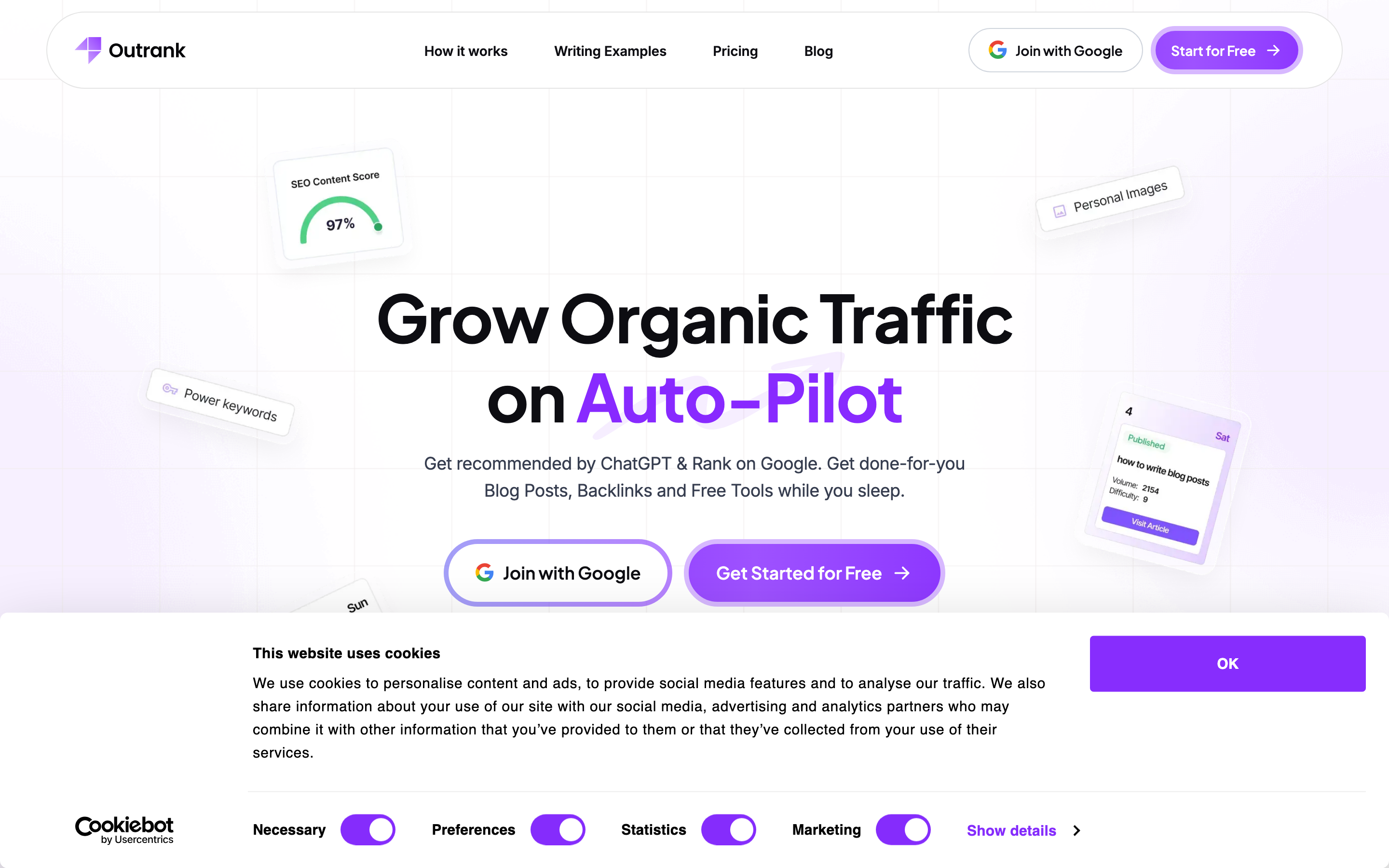 Outrank homepage
